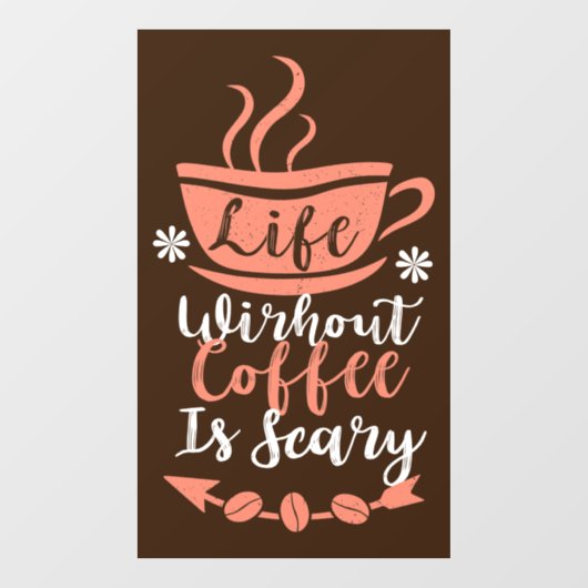 コーヒおもしろいーのワードアート ウィンドウサイン (シート)