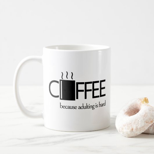 コーヒおもしろいーの不和は懸命栄養の事実 コーヒーマグカップ (ドーナツ)