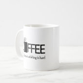コーヒおもしろいーの不和は懸命栄養の事実 コーヒーマグカップ (正面左)
