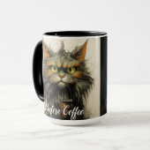 コーヒおもしろいーの前後に切る マグカップ (正面左)