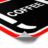 コーヒおもしろいーの意欲を起こ猫 ポスター (角)