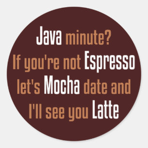 コーヒおもしろいーの日付 ラウンドシール