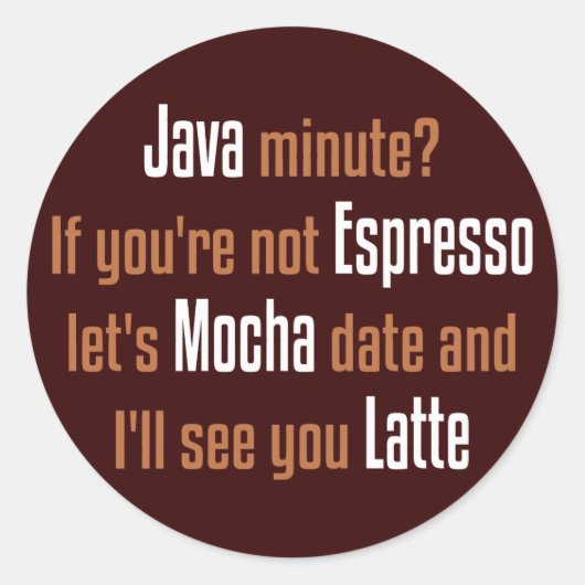 コーヒおもしろいーの日付 ラウンドシール (正面)