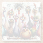 コーヒおもしろいーの鳥 ガラスコースター (裏面)