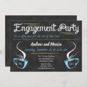 コーヒおもしろいーの黒板婚約パーティ 招待状 (正面/裏面)