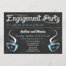 コーヒおもしろいーの黒板婚約パーティ 招待状