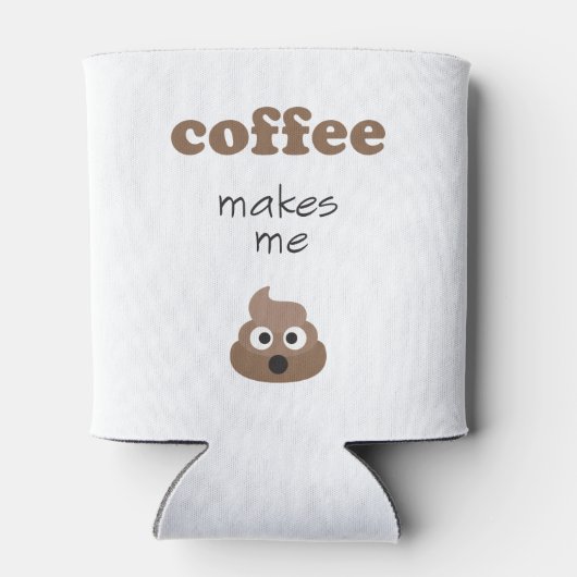 コーヒおもしろいーは私に絵文字のフレーズをウンチさせる 缶クーラー (裏面)