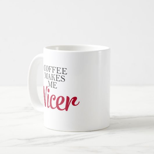 コーヒおもしろいーは私をより赤くする コーヒーマグカップ (正面左)