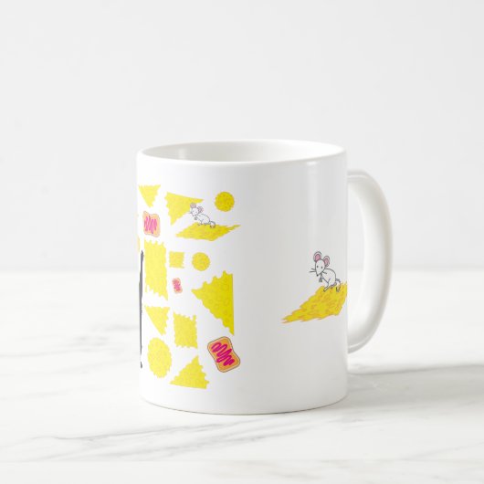 コーヒおもしろいーまたはティーマグカップの漫画 コーヒーマグカップ (正面右)