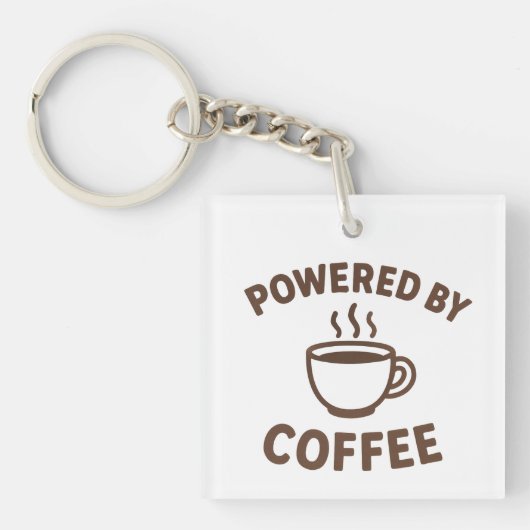 コーヒおもしろいーキーチェーン – 「コーヒーで動く」 キーホルダー (正面)