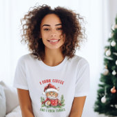 コーヒおもしろいークリスマスキャットTシャツ Tシャツ