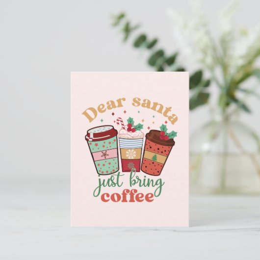 コーヒおもしろいークリスマス引用文はがき シーズンポストカード (スタンド正面)