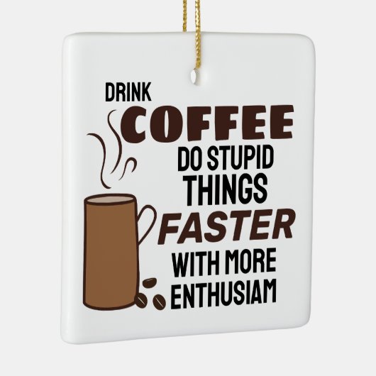 コーヒおもしろいークリスマス飾り セラミックオーナメント (右)