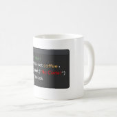 コーヒおもしろいーコーディングのジョーク黒ミニマルデザイン コーヒーマグカップ (正面右)