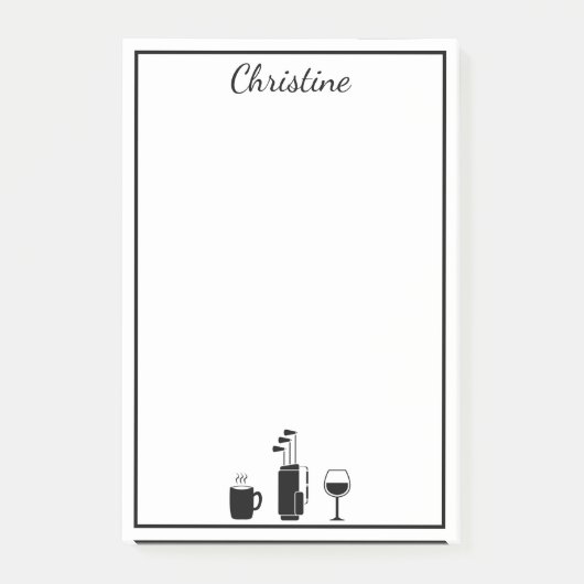 コーヒおもしろいーゴルフワパーソナライズされたインポストイット ポストイット (正面)