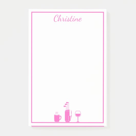 コーヒおもしろいーゴルフワパーソナライズされたイン ポストイット (正面)