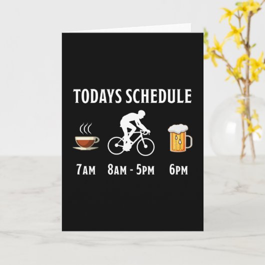 コーヒおもしろいーサイクリングビアギフトサイクリスト カード (黄色い花)