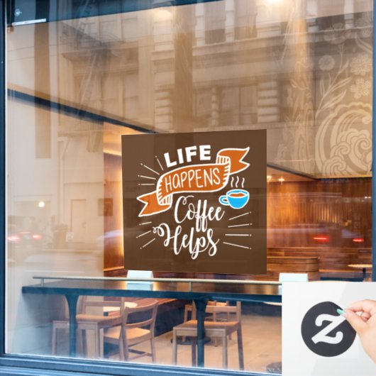 コーヒおもしろいーショップワードアートウィンドウ ウィンドウサイン (カフェ窓)