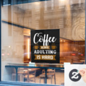 コーヒおもしろいーショップワードアートウィンドウ ウィンドウサイン (カフェ窓)