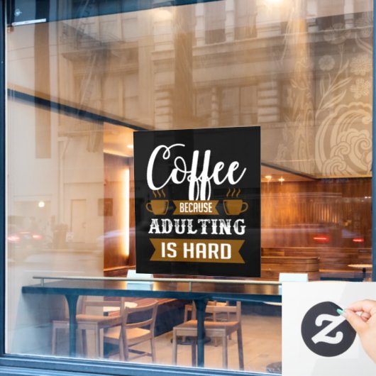 コーヒおもしろいーショップワードアートウィンドウ ウィンドウサイン (カフェ窓)