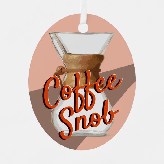 コーヒおもしろいースヌブプーローバーハンドポーラ最高のバリスタ メタルオーナメント (正面)