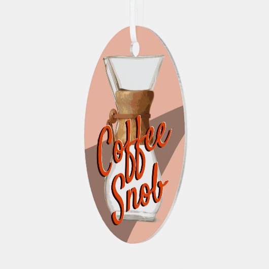 コーヒおもしろいースヌブプーローバーハンドポーラ最高のバリスタ メタルオーナメント (正面左)