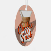 コーヒおもしろいースヌブプーローバーハンドポーラ最高のバリスタ メタルオーナメント (正面右)