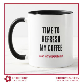 コーヒおもしろいータイポグラフィを更新するまでの時間 マグカップ