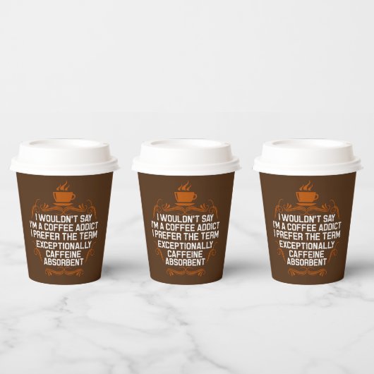 コーヒおもしろいーバー中毒ワードアート 紙コップ (複数)