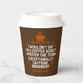 コーヒおもしろいーバー中毒ワードアート 紙コップ (正面)