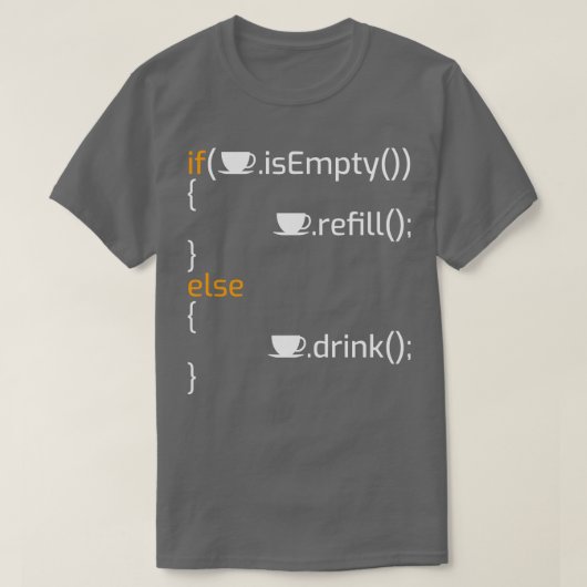 コーヒおもしろいープログラミングのジョーク Tシャツ (デザイン正面)