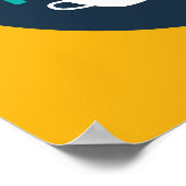 コーヒおもしろいープンタイポグラフィアートレトロカラー ポスター (角)