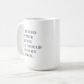コーヒおもしろいーマグカップ11oz、私は生き延び別の会議 コーヒーマグカップ (正面左)