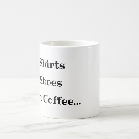 コーヒおもしろいーマグカップ、シャツなしシューズのみコーヒー コーヒーマグカップ (中央)