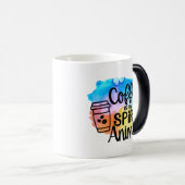 コーヒおもしろいーマグカップ – スピリットアニマルカフェインギフト モーフィングマグカップ (正面右)
