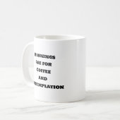 コーヒおもしろいーマグカップ – 朝の熟考 コーヒーマグカップ (正面左)