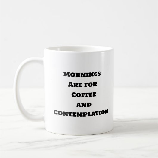 コーヒおもしろいーマグカップ – 朝の熟考 コーヒーマグカップ (左)
