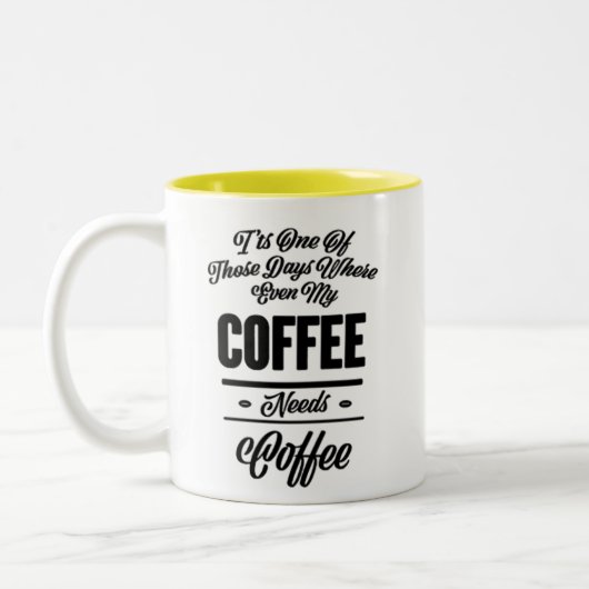 コーヒおもしろいーマググ ツートーンマグカップ (左)