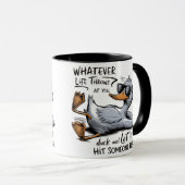 コーヒおもしろいーマグ – どんな人生があなたに投げても マグカップ (正面右)