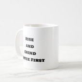 コーヒおもしろいーマグ – 上昇と粉砕 コーヒーマグカップ (正面左)