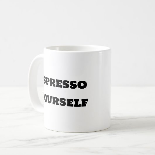 コーヒおもしろいーマグ – Espresso Yourself コーヒーマグカップ (正面左)