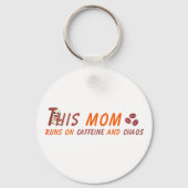 コーヒおもしろいーママ引用文 – カフェインカオス キーホルダー (正面)