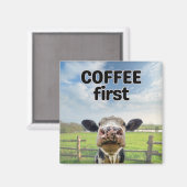コーヒおもしろいーユーモアのある第1牛磁石 マグネット (正面/裏面)