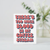 コーヒおもしろいーユーモアポップ・アートのレトロ文化文字ことわざ ポストカード (スタンド正面)