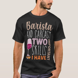 コーヒおもしろいーワイン引用文バリスタクールコーヒーワインP Tシャツ