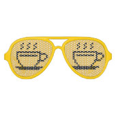 コーヒおもしろいー中毒のパーティーの色合い アビエーターサングラス (正面)