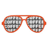 コーヒおもしろいー中毒パーティーサングラスの色合い アビエーターサングラス (正面)