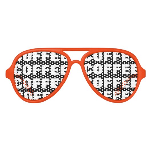 コーヒおもしろいー中毒パーティーサングラスの色合い アビエーターサングラス (正面)