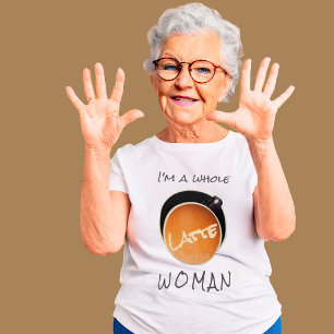 コーヒおもしろいー全体ラテの女性Tシャツ トライブレンドTシャツ