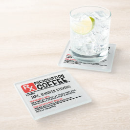 コーヒおもしろいー処方パーソナライズされた名 ガラスコースター